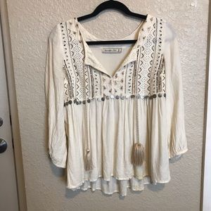 cute patterned blouse with jewel detailing